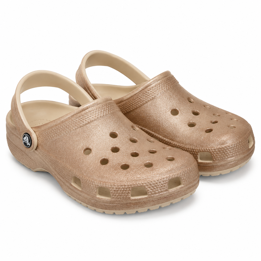 Crocs Classic Platform Glitter Clog W — Shitake