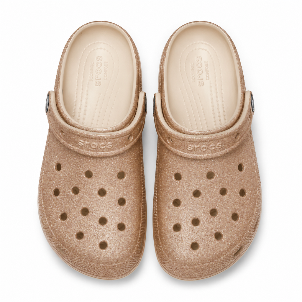 Crocs Classic Platform Glitter Clog W — Shitake
